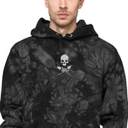 Lunatic Skull with Crossed Roses Champion tie-dye hoodie | Death and Seduction
